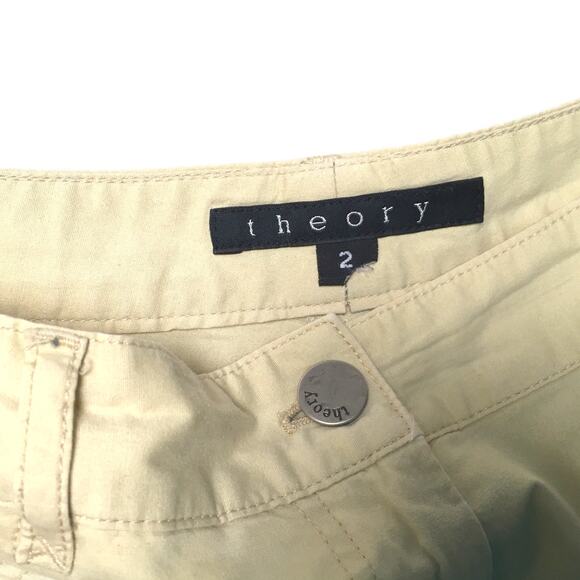 Theory Pants Slim‎ Straight Stretch Cream Beige Women's 2 Career Work Office - Picture 3 of 13